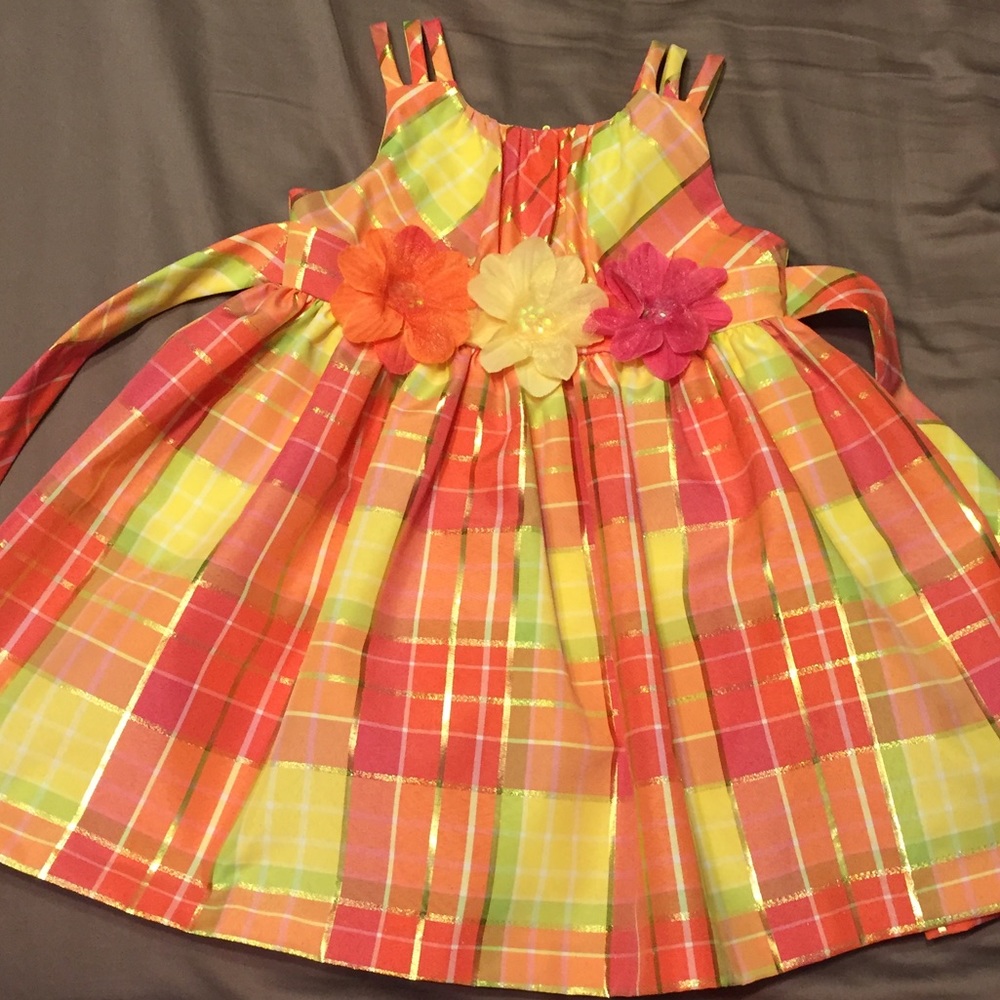Beautiful multicolored toddler girl fancy frock